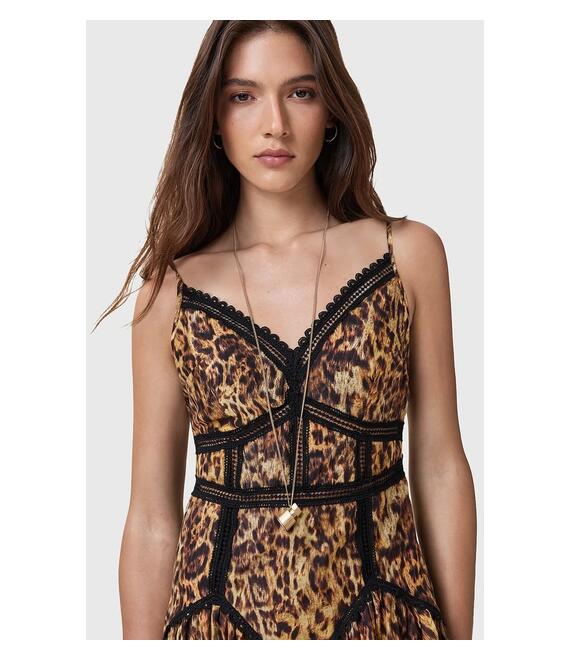 Φόρεμα AllSaints ZIA χρώμα: πορτοκαλί, W095DC