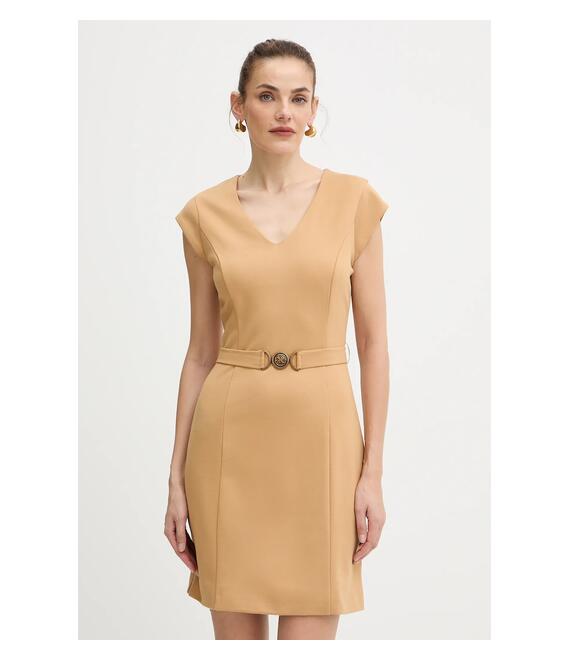 Φόρεμα Guess CHRISSY χρώμα: μπεζ, W5BK21 KCMU2