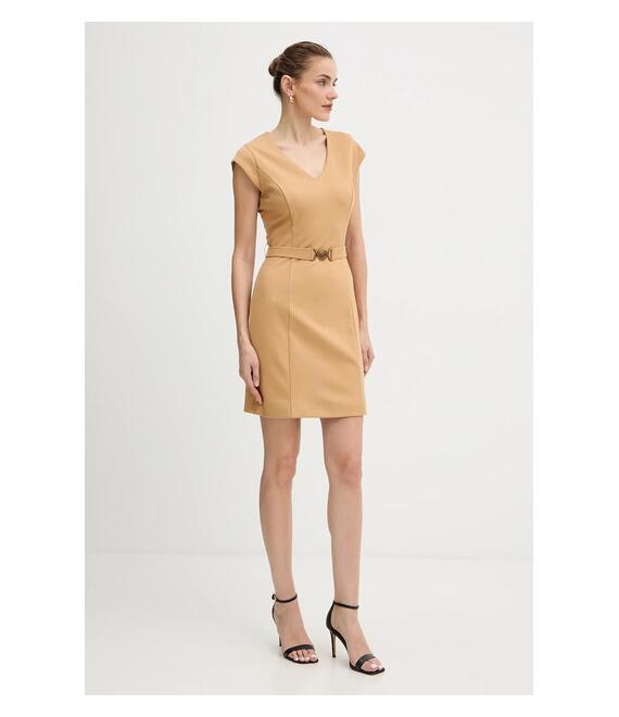 Φόρεμα Guess CHRISSY χρώμα: μπεζ, W5BK21 KCMU2