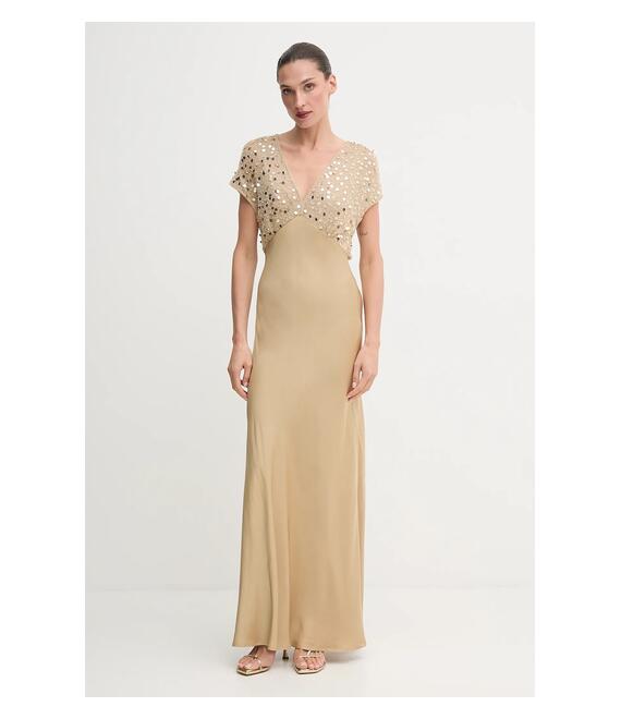 Φόρεμα Never Fully Dressed χρώμα: χρυσαφί, NFDDR2230