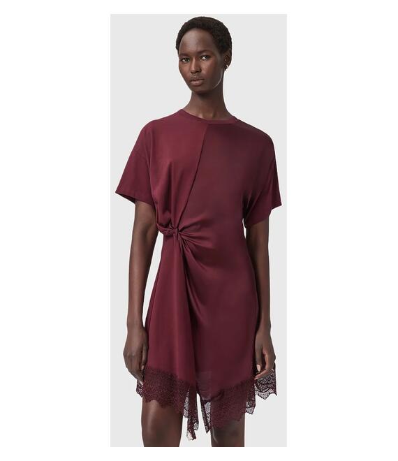 Φόρεμα AllSaints LANA χρώμα: κόκκινο, W097DD
