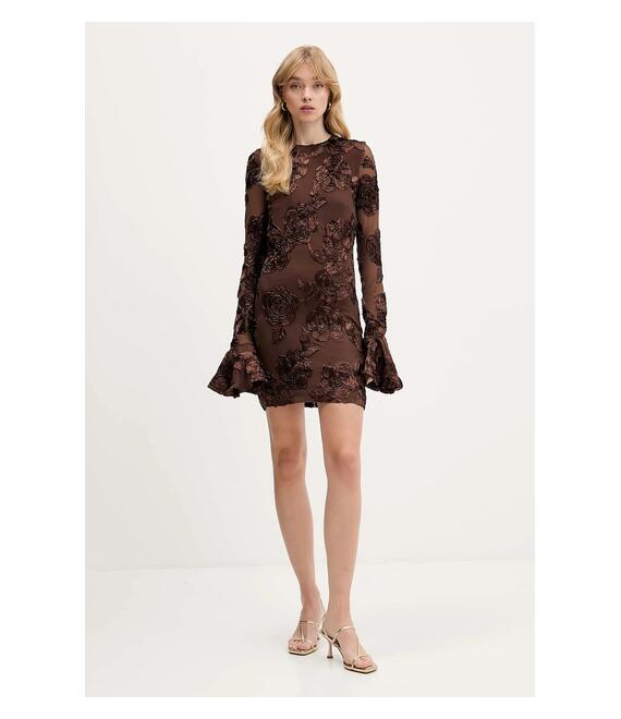 Φόρεμα Rotate χρώμα: καφέ, 1146312910