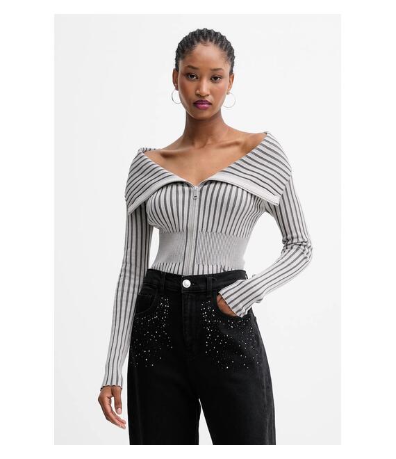 Πλεκτή ζακέτα Guess KATHRYN χρώμα: γκρι, W5YR03 Z30I2