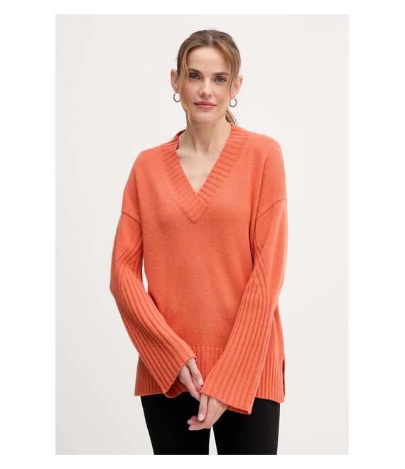 Πουλόβερ με προσθήκη μαλλιού United Colors of Benetton χρώμα: πορτοκαλί, 1244D403A