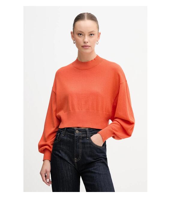 Πουλόβερ με προσθήκη μαλλιού United Colors of Benetton χρώμα: πορτοκαλί, 1Y6SD2041