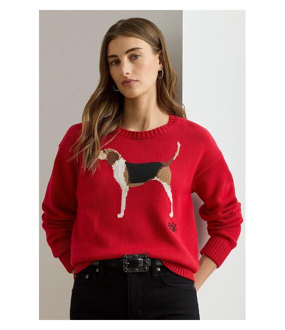 Βαμβακερό πουλόβερ Lauren Ralph Lauren χρώμα: κόκκινο, 200979657