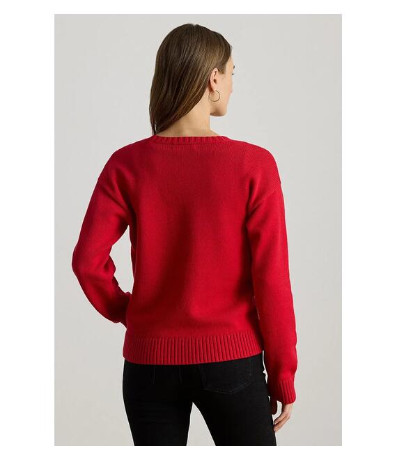 Βαμβακερό πουλόβερ Lauren Ralph Lauren χρώμα: κόκκινο, 200979657