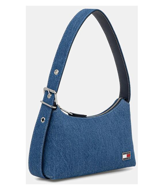 Τζιν τσάντα Tommy Jeans χρώμα: μπλε, AW0AW17877