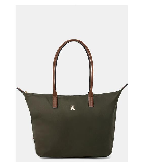 Τσάντα Tommy Hilfiger χρώμα: πράσινο, AW0AW17711