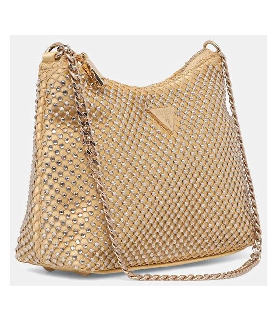 Τσάντα Guess ZALINA χρώμα: χρυσαφί, HWCE93 50170