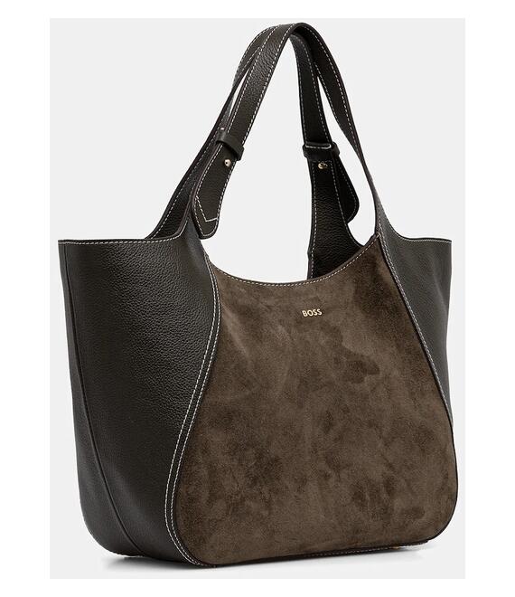 Δερμάτινη τσάντα BOSS χρώμα: πράσινο, 50552138