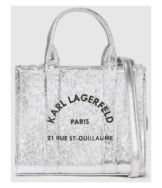 Τσάντα Karl Lagerfeld χρώμα: ασημί, A4W50059