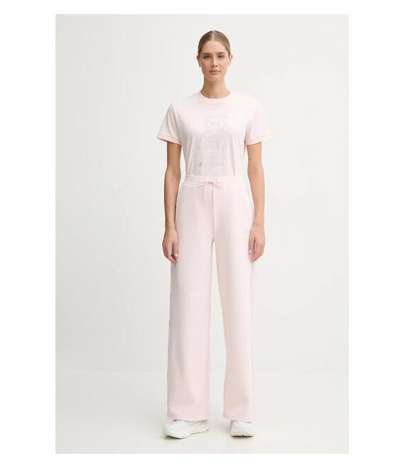 Βαμβακερό μπλουζάκι Guess χρώμα: ροζ, V5BI16 K8FQ4