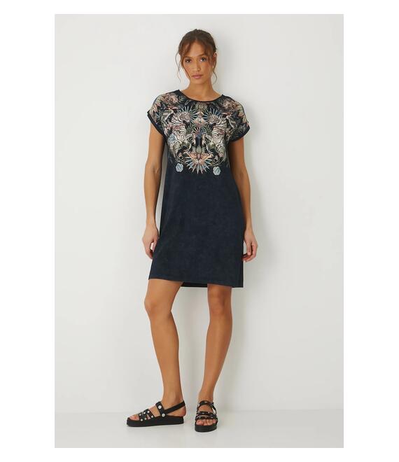 Βαμβακερό φόρεμα Medicine χρώμα: γκρι