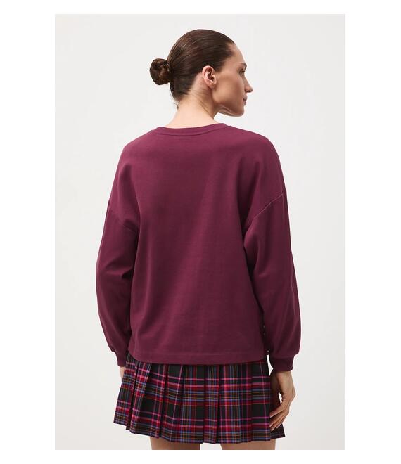 Βαμβακερή μπλούζα με μακριά μανίκια Medicine χρώμα: μοβ