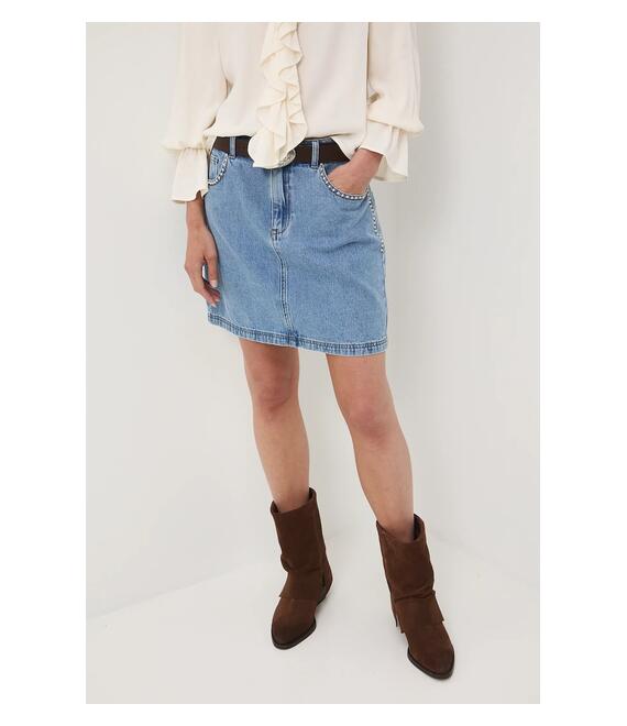 Βαμβακερή τζιν φούστα Medicine χρώμα: μπλε