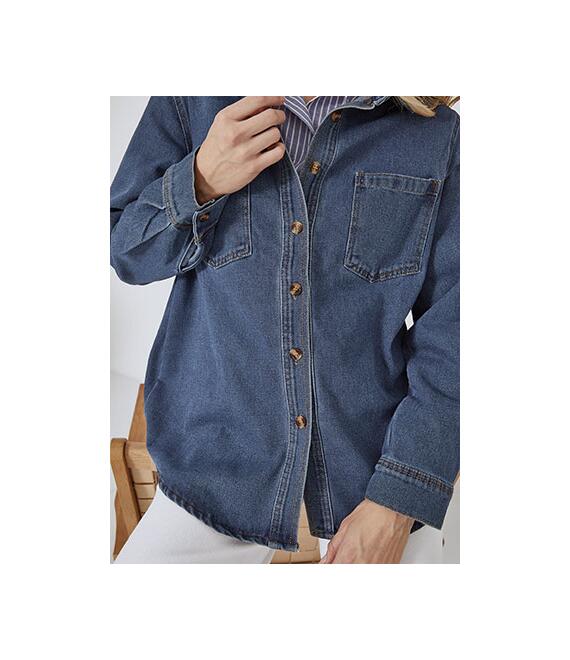 Μπουφάν τζιν μακρύ με τσέπες SN1795.6012+1