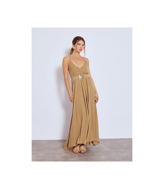 Φόρεμα μάξι με χιαστί λεπτομέρειες SN8011.8535+2