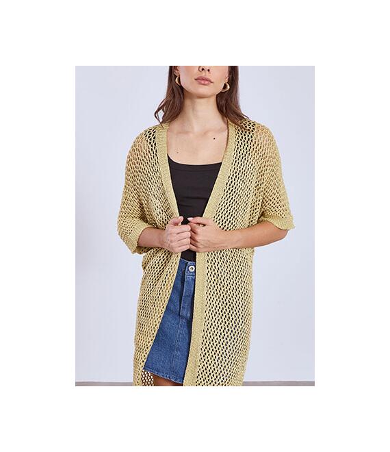 Ζακέτα κιμονό κροσέ μεταλλιζέ SN9844.5019+4