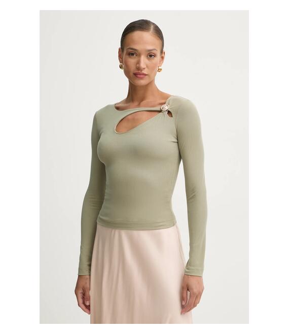 Μακρυμάνικο Guess ZAMA χρώμα: πράσινο, W5RP12 KAQL2