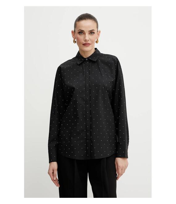 Βαμβακερό πουκάμισο Guess SILVIA χρώμα: μαύρο, W5GH42 WGWS0