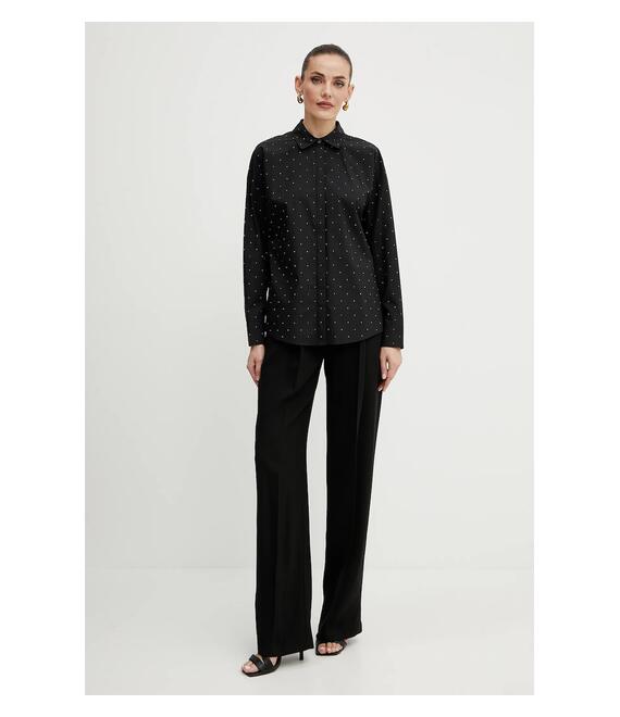 Βαμβακερό πουκάμισο Guess SILVIA χρώμα: μαύρο, W5GH42 WGWS0