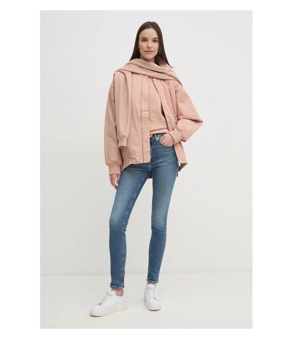 Μπουφάν bomber Calvin Klein Jeans γυναικείο, χρώμα: πορτοκαλί, J20J224702