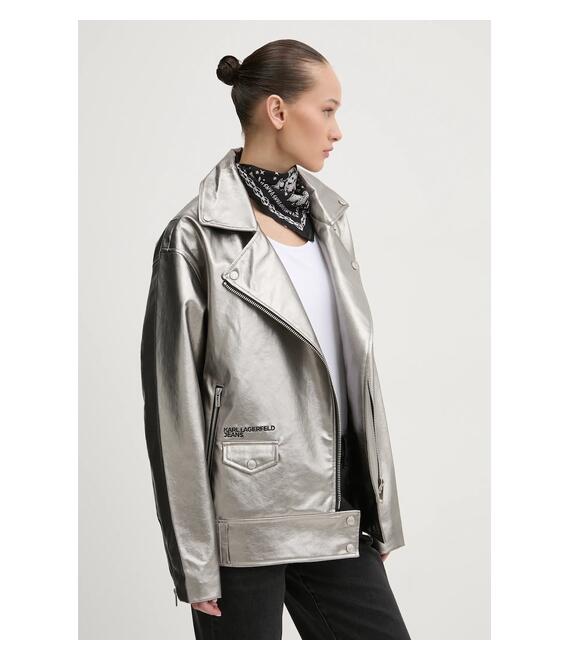 Μπουφάν Karl Lagerfeld Jeans χρώμα: ασημί, A1W15013