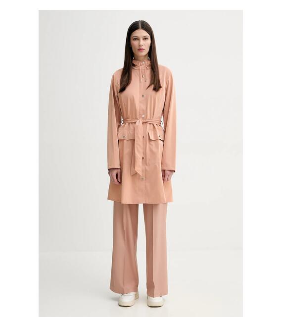 Μπουφάν Rains Curve Long Jacket W3 χρώμα: πορτοκαλί, 18130