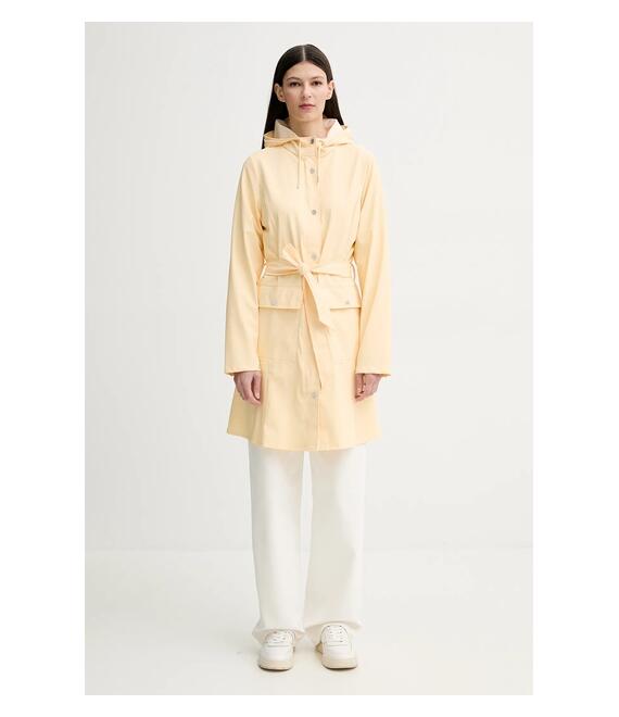 Μπουφάν Rains Curve Long Jacket W3 χρώμα: κίτρινο, 18130