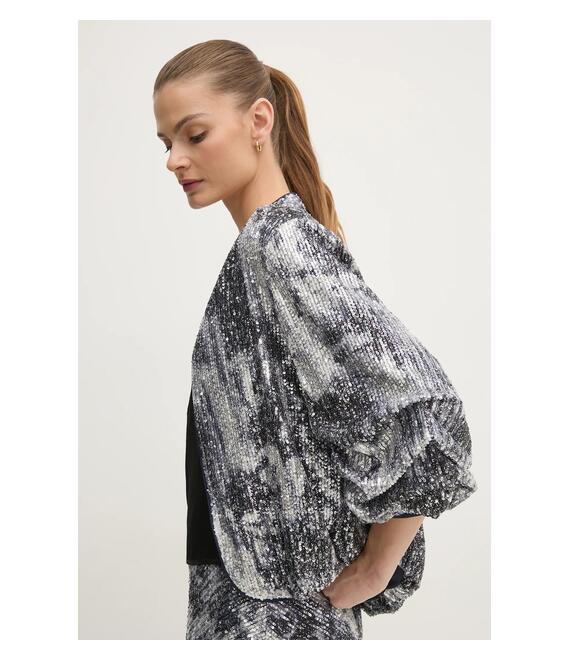 Σακάκι DIANE VON FURSTENBERG χρώμα: ασημί, DVFJS4S003