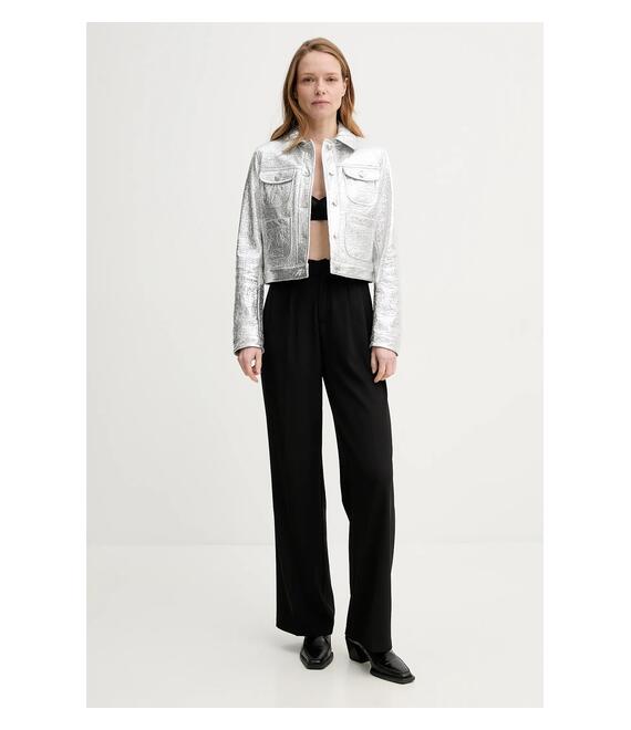 Μπουφάν The Kooples χρώμα: ασημί, FBLO30008K