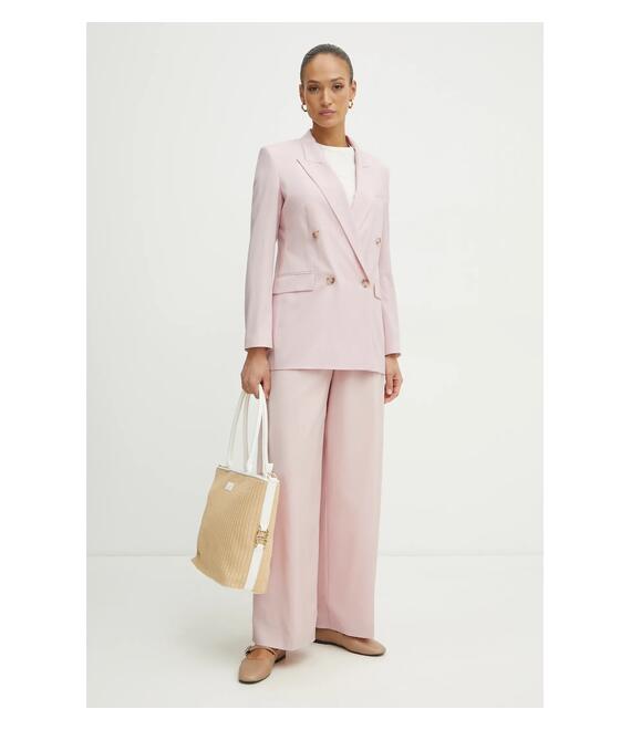 Μάλλινο σακάκι BOSS χρώμα: ροζ, 50537509