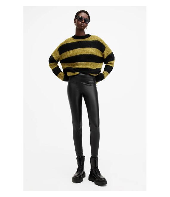 Κολάν AllSaints CORA FAUX χρώμα: μαύρο, W049TB