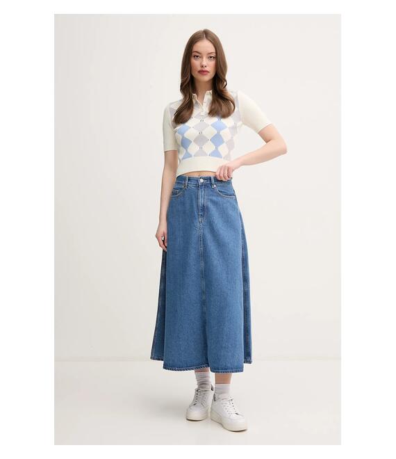 Τζιν φούστα United Colors of Benetton χρώμα: μπλε, 43C8D004K