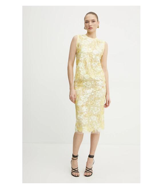 Φούστα Ermanno Scervino χρώμα: κίτρινο, 56TO008EZ0