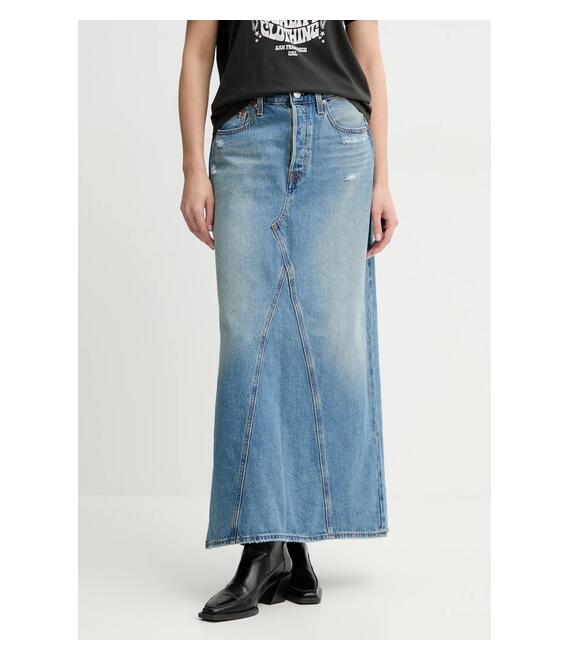 Τζιν φούστα Levi's ICONIC LONG SKIRT W/SLIT χρώμα: μπλε, A8727