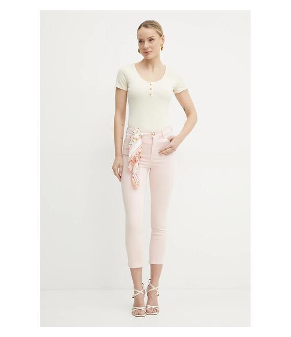 Τζιν παντελόνι Guess CAPRI χρώμα: ροζ, W5GA91 W93CM