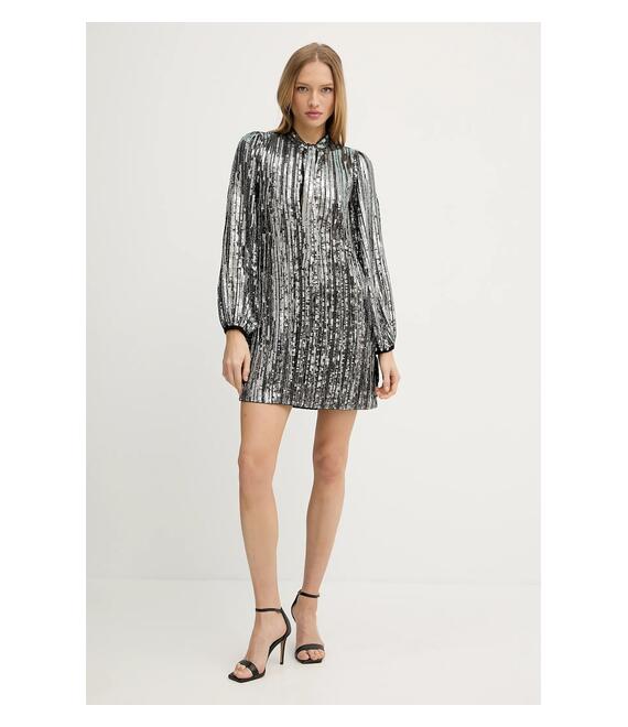 Φόρεμα Pinko χρώμα: ασημί, 104683 A2DE