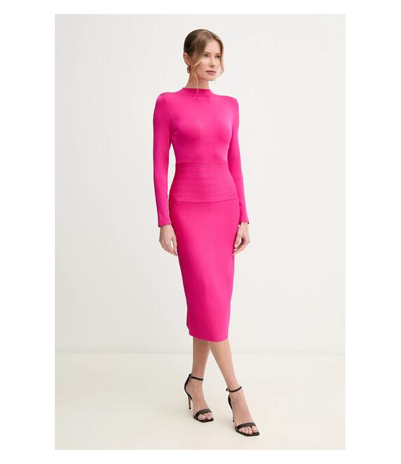 Φόρεμα Herve Leger Freya χρώμα: ροζ, HLT8498785