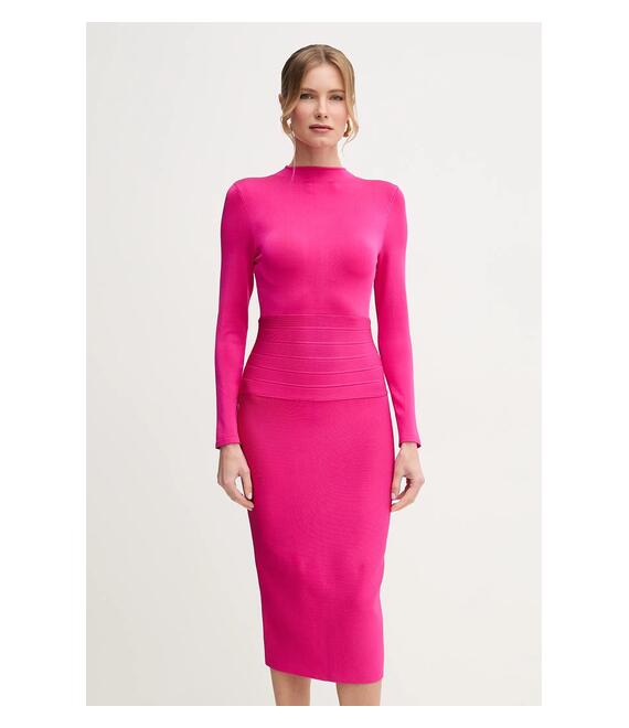 Φόρεμα Herve Leger Freya χρώμα: ροζ, HLT8498785