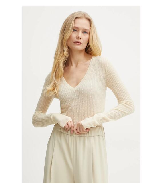 Μάλλινο πουλόβερ Patrizia Pepe γυναικείο, χρώμα: κίτρινο, 8K0263 K034