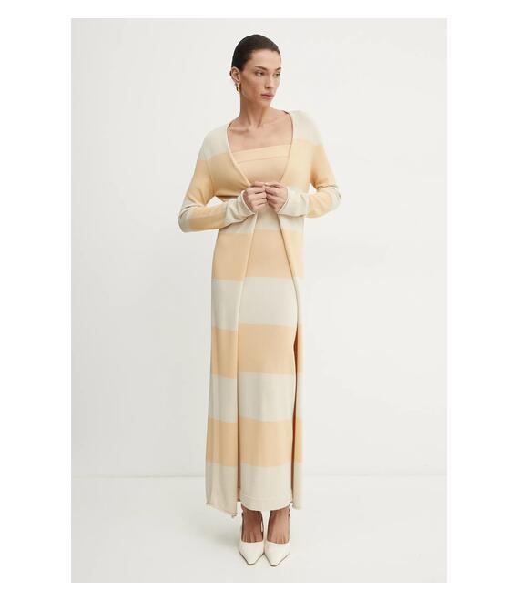 Πλεκτή ζακέτα Liviana Conti χρώμα: κίτρινο, F5SA39