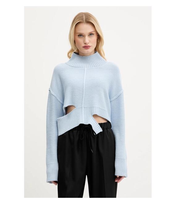 Μάλλινο πουλόβερ MM6 Maison Margiela γυναικείο, χρώμα: μπλε, S52HA0290