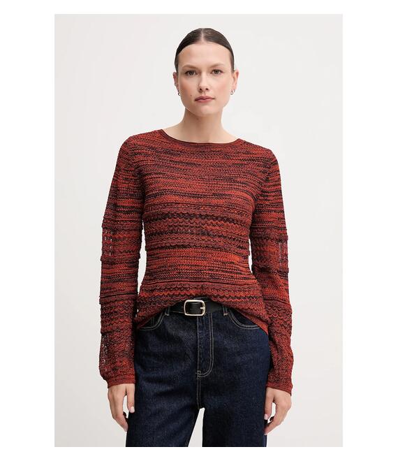 Πουλόβερ Sisley χρώμα: πορτοκαλί, 19EQL106E
