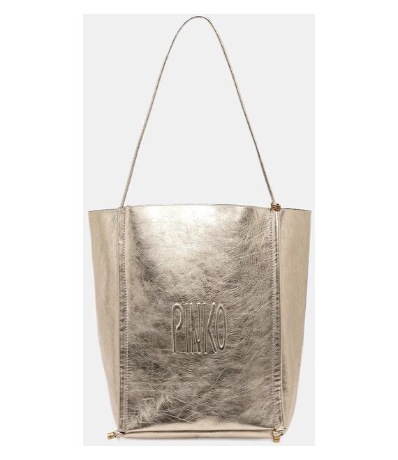 Δερμάτινη τσάντα Pinko χρώμα: χρυσαφί, 104365 A27U