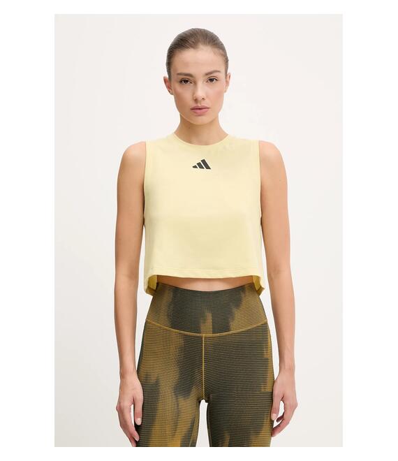 Τοπ προπόνησης adidas Performance 3 Stripes χρώμα: κίτρινο, JG6182