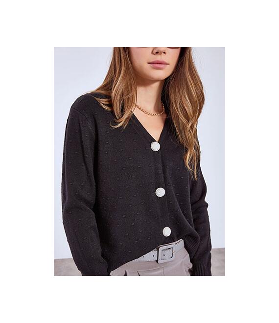 Ζακέτα με πέρλες και ανάγλυφες λεπτομέρειες WT7572.5612+1