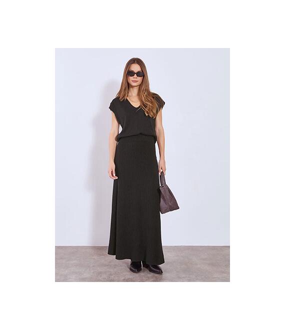 Φούστα μάξι πλεκτή ριπ WT7587.2928+1