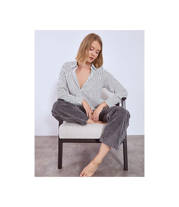 Πουκάμισο ριγέ με κλασικό γιακά WT7616.3705+2